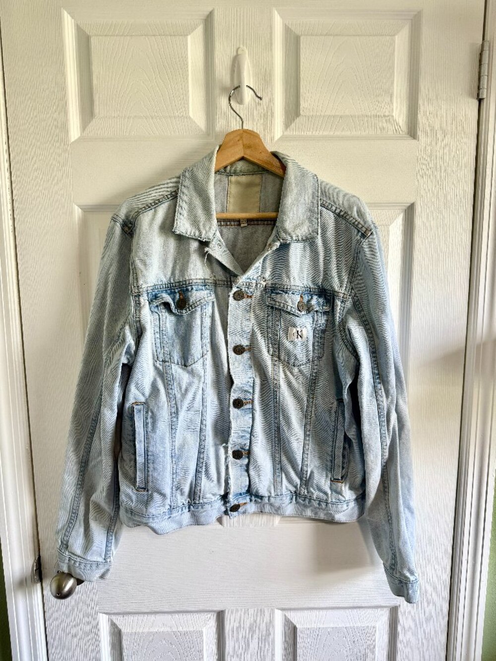 Calvin Klein Jeans Button Down Denim Jacket Size Large 100% Cotton